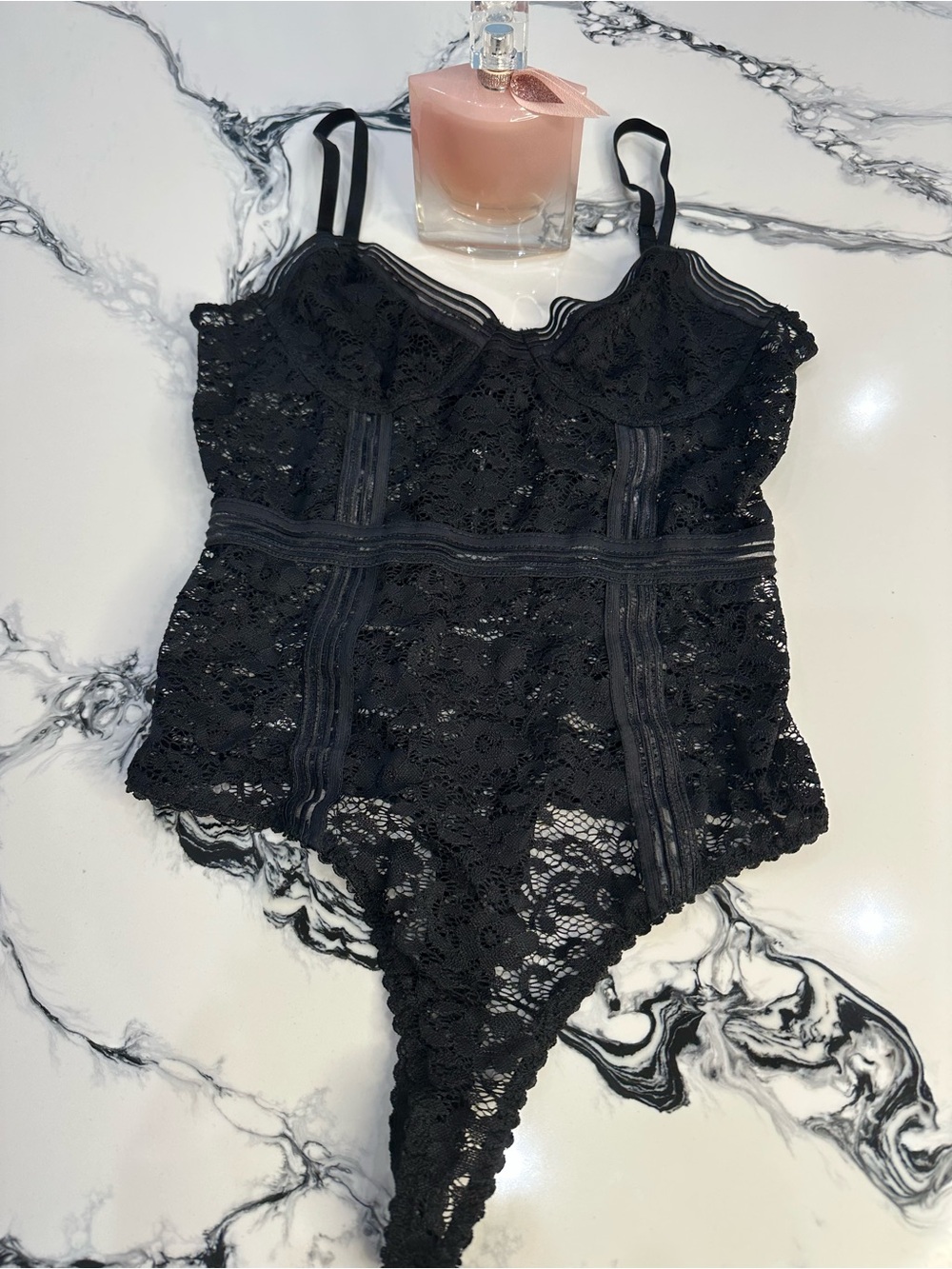 Black Lace Bodysuit – Sheer Floral Lingerie